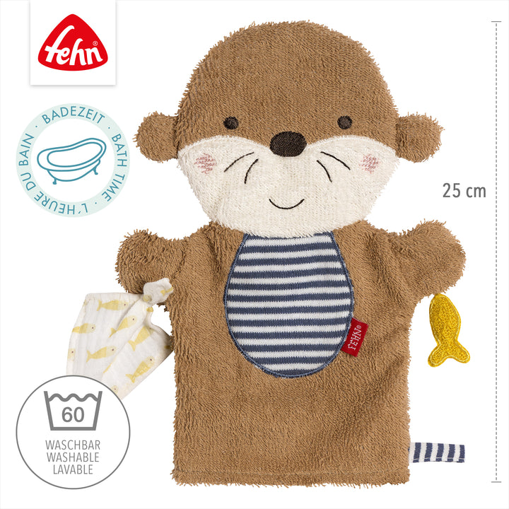 Baby Waschhandschuh Otter, 25 cm, waschbar bei 60°C
