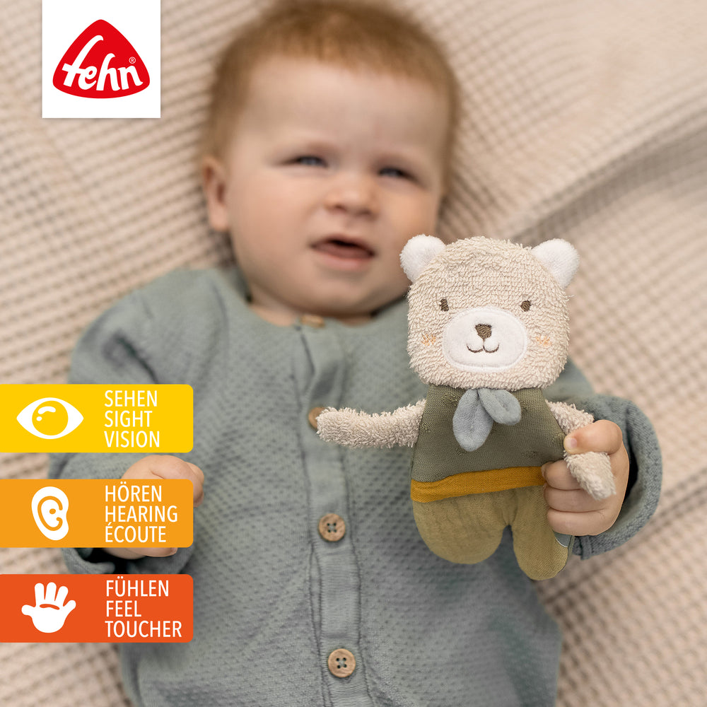 Baby entdeckt Baby Knister-Bär aus weicher Baumwolle
