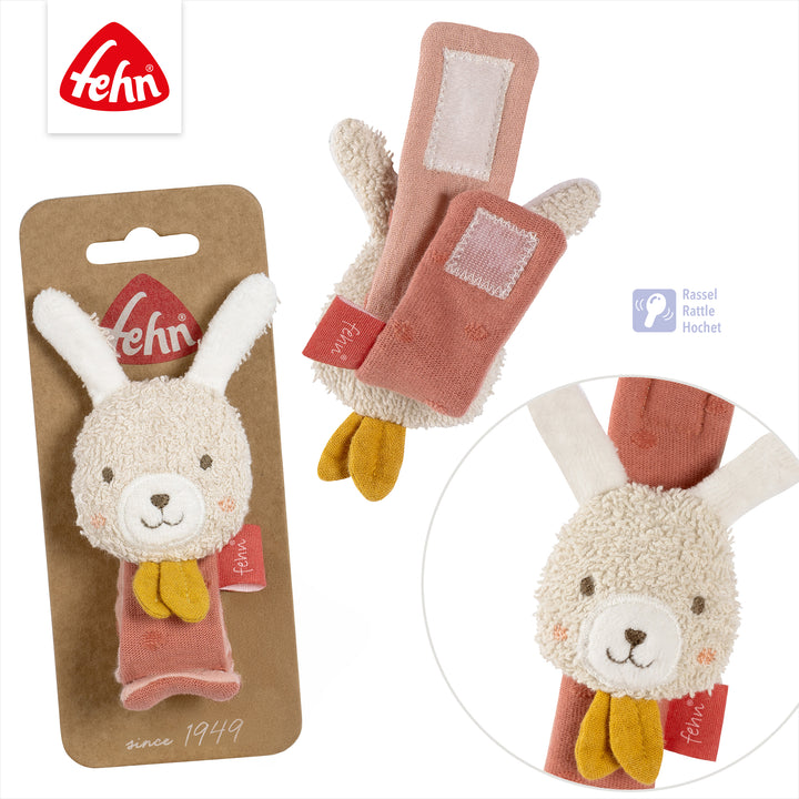 Details des Rasselarmbands Hase mit integrierter Rassel &amp; Klettverschluss