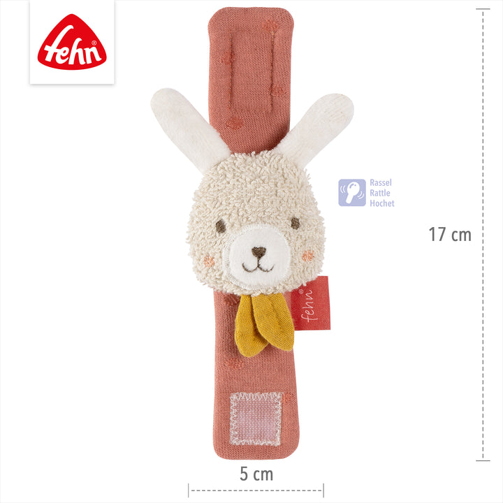 Baby Rasselarmband Hase, 17 x 5 cm