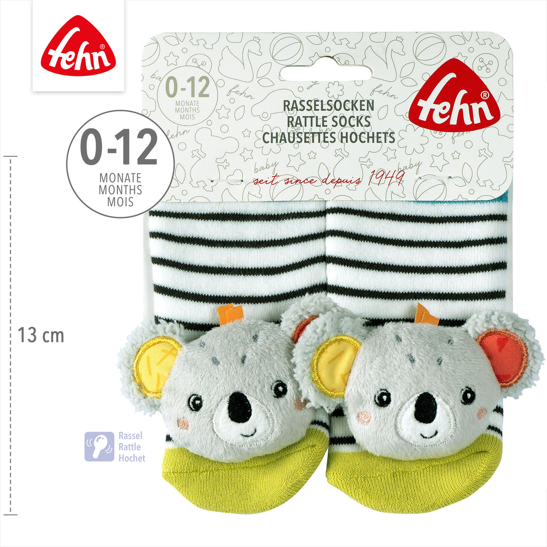 Baby Rasselsocken Koala, 13 cm lang