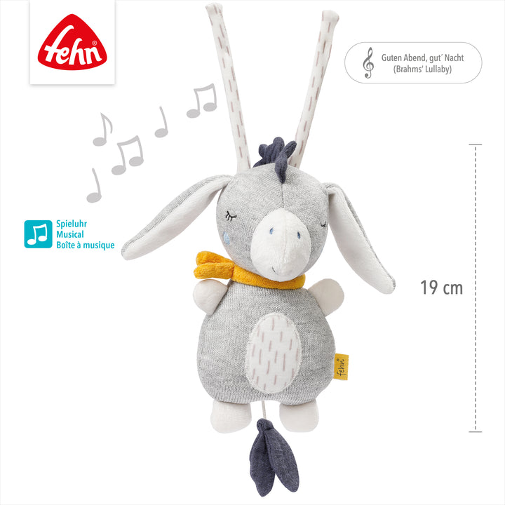 Baby Spieluhr Esel, 19 cm, mit Melodie "Brahms´ Wiegenlied"
