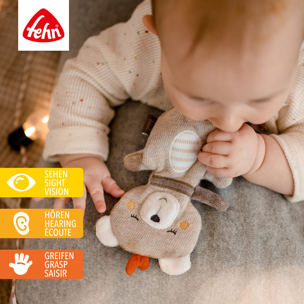 Baby entdeckt Baby Knister-Teddy aus weicher Baumwolle