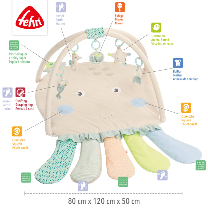 Baby 3-D-Activity-Decke Oktopus mit abnehmbaren Spielelementen, 80 x 120 x 50 cm