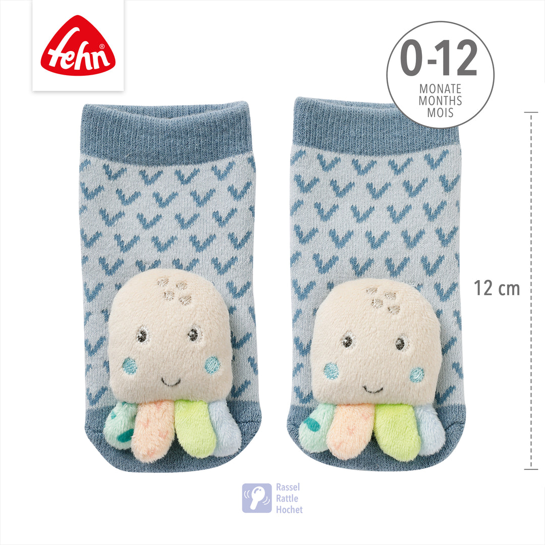 Baby Rasselsocken Oktopus, 12 cm lang