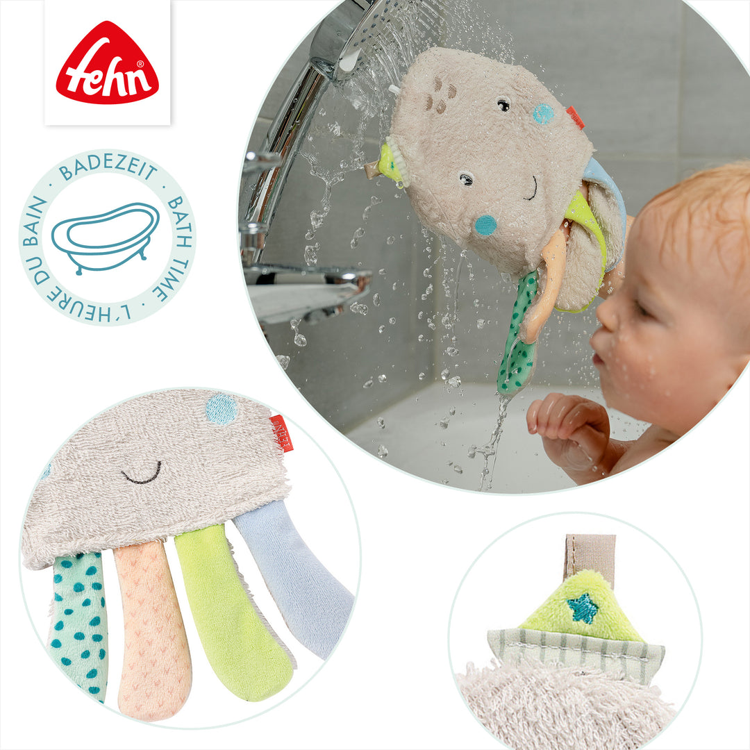 Details des Baby Waschhandschuhs Oktopus aus weichem Frottee