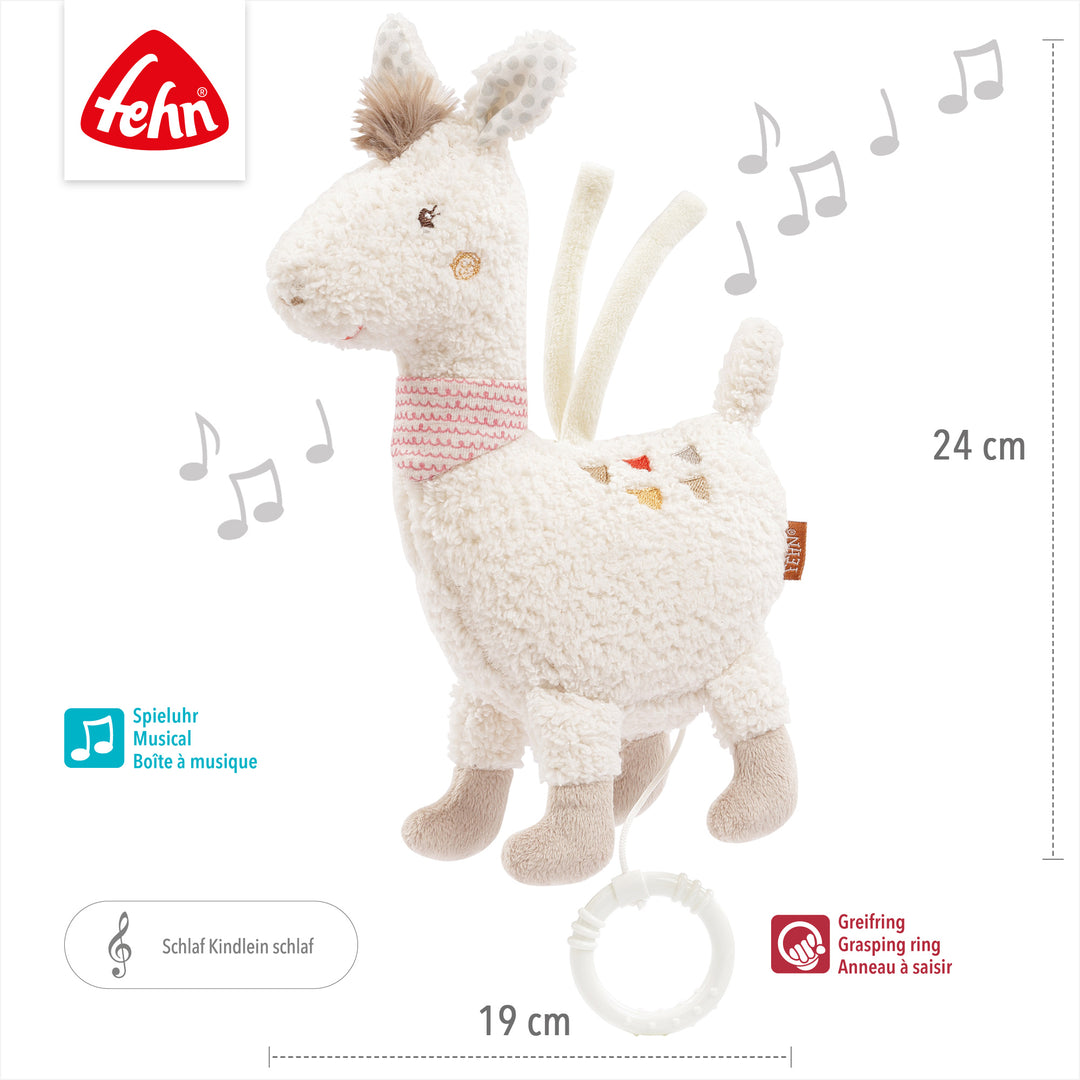 Baby Spieluhr Lama, 24 x 19 cm, mit Melodie "Schlaf, Kindlein, Schlaf"