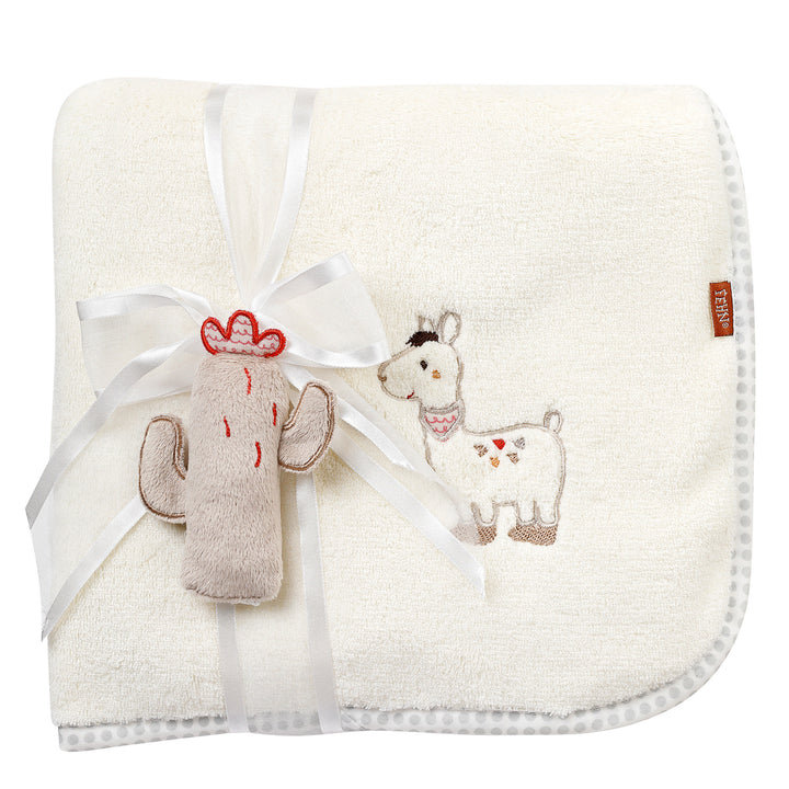 Baby Kuscheldecke Lama mit Greifling