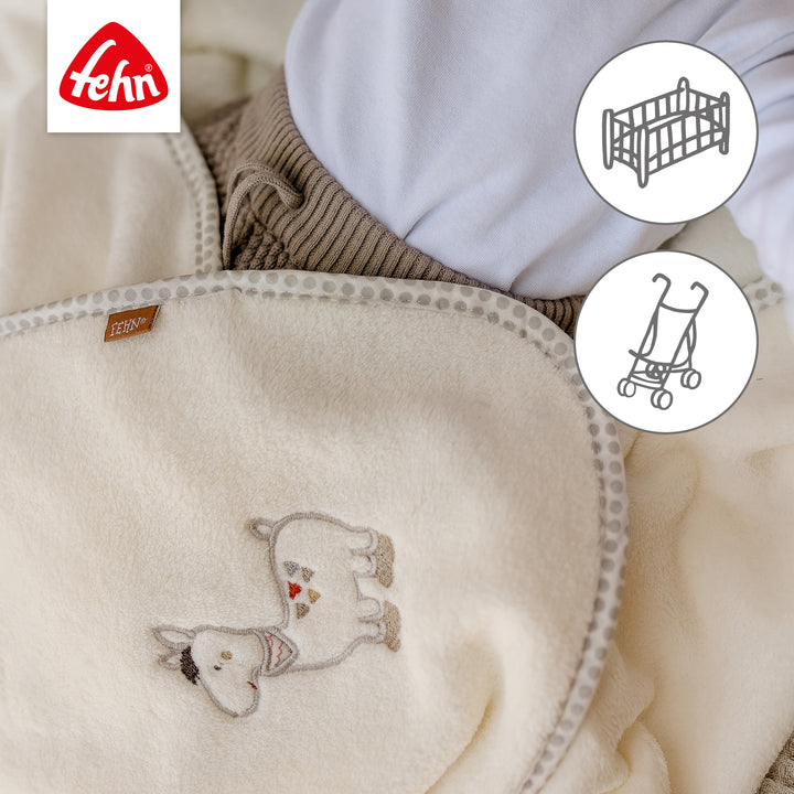 Baby Kuscheldecke Lama für Babybett und Kinderwagen