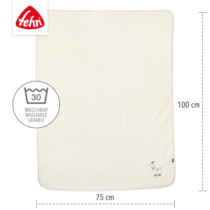 Baby Kuscheldecke Lama, 100 x 75 cm, waschbar bei 30°C