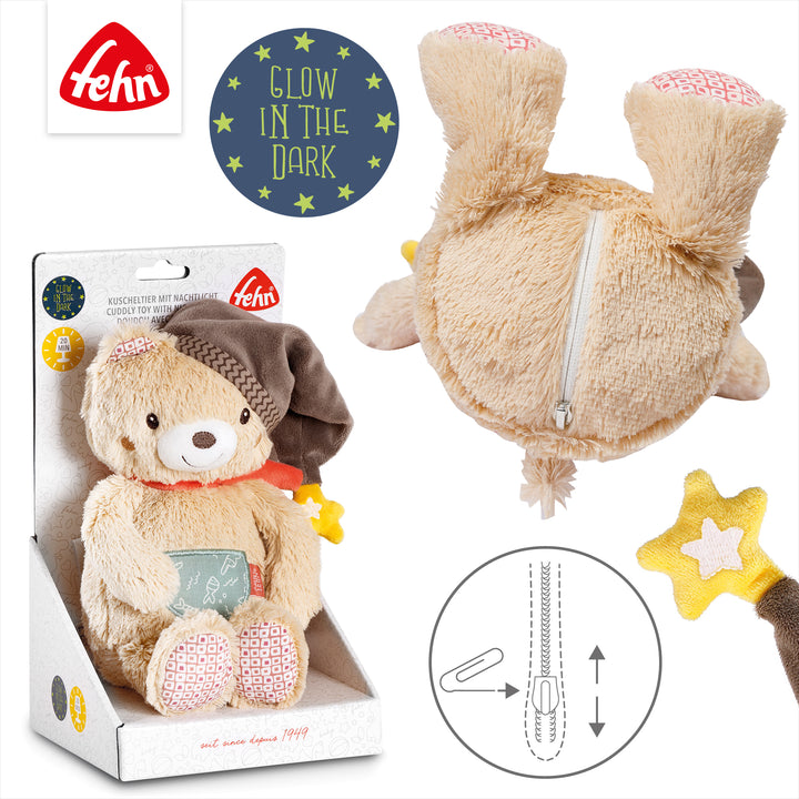 Baby Nachtlicht Bär mit Reißverschluss und herausnehmbarem Lichtmodul