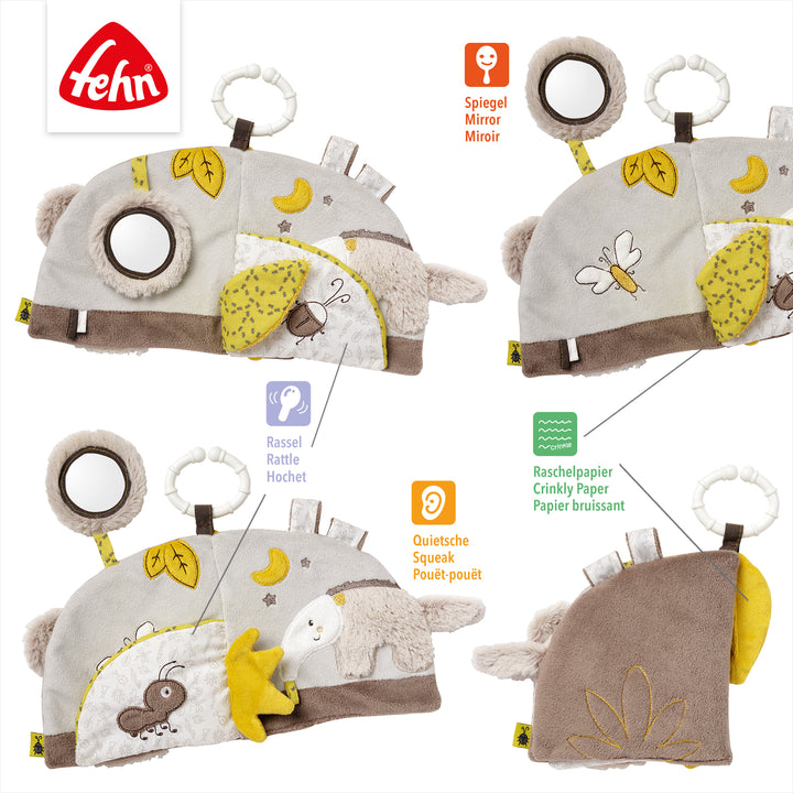 Innenseiten des Baby Stoffbuchs Koala mit Spiegel, Quietsche, Rassel und Raschelpapier