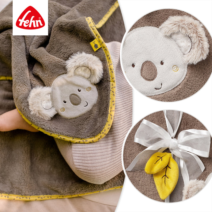 Details der Baby Kuscheldecke Koala mit Applikation