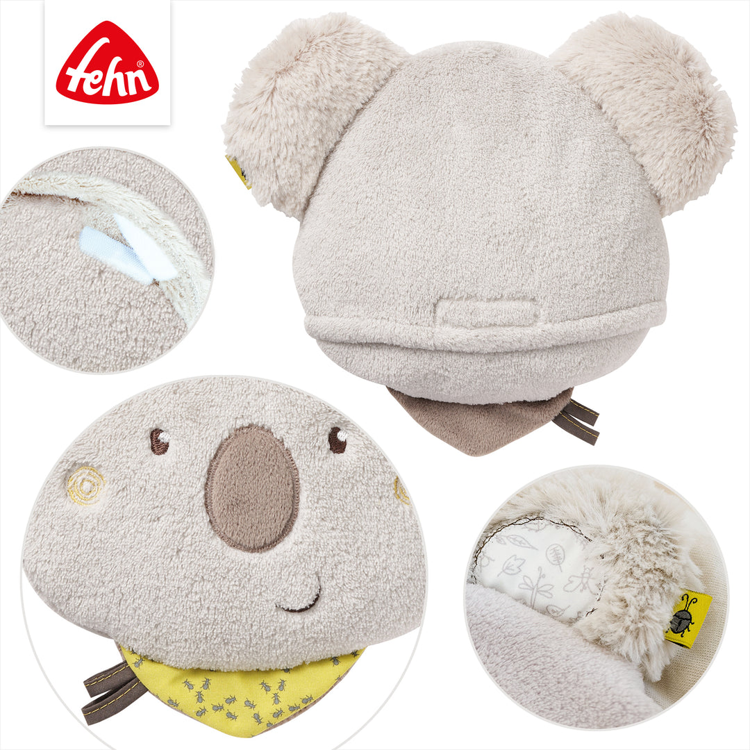Details des Baby Kirschkernkissen Koala mit Klettverschluss