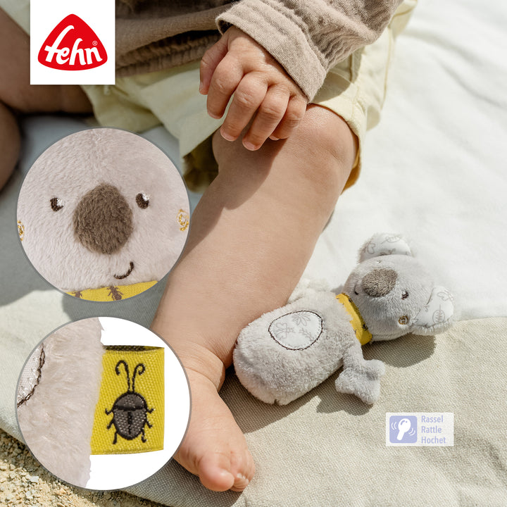 Detailansicht der Baby Mini-Rassel Koala mit integrierter Rassel