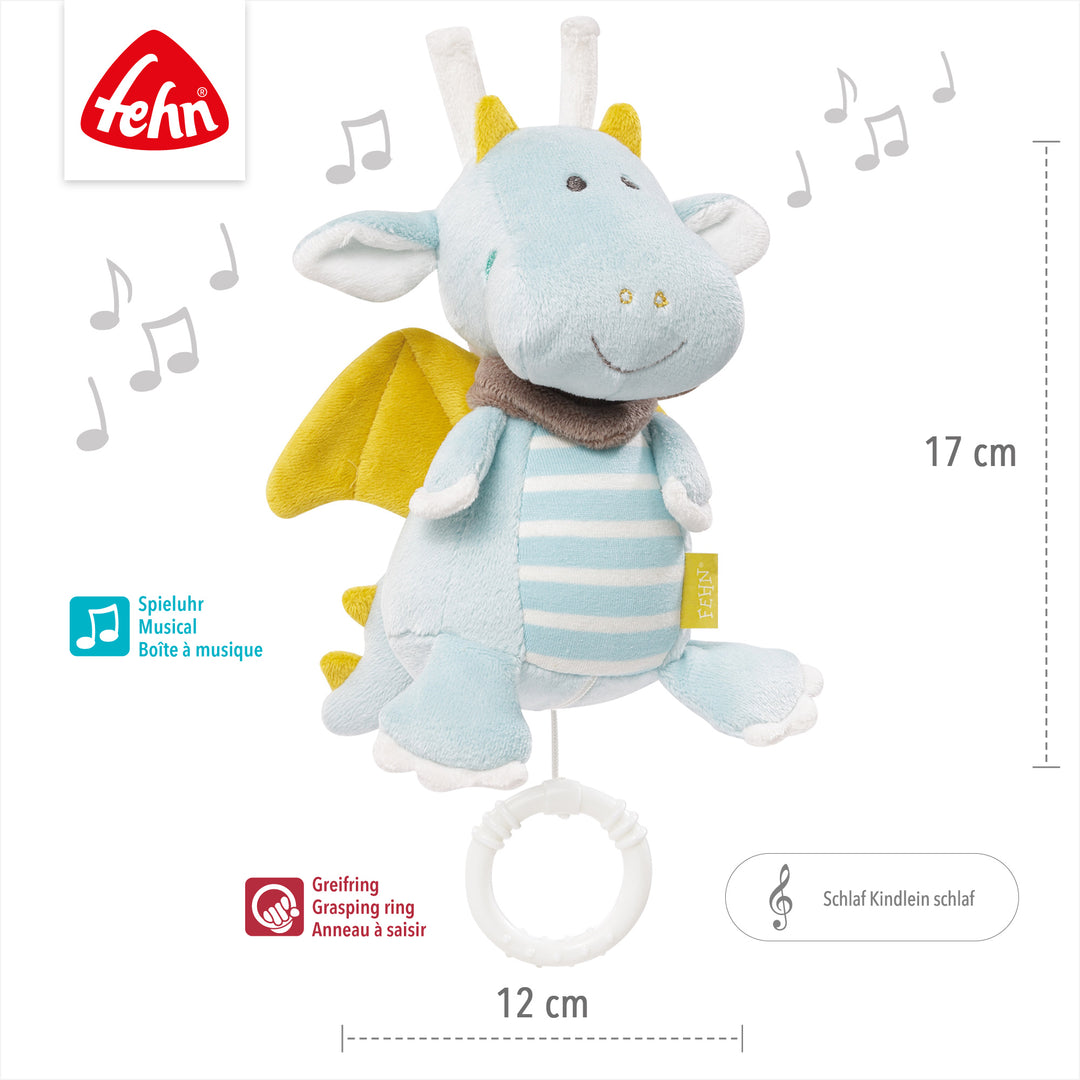 Baby Spieluhr Drache, 17 x 12 cm, mit Melodie "Schlaf, Kindlein, Schlaf"