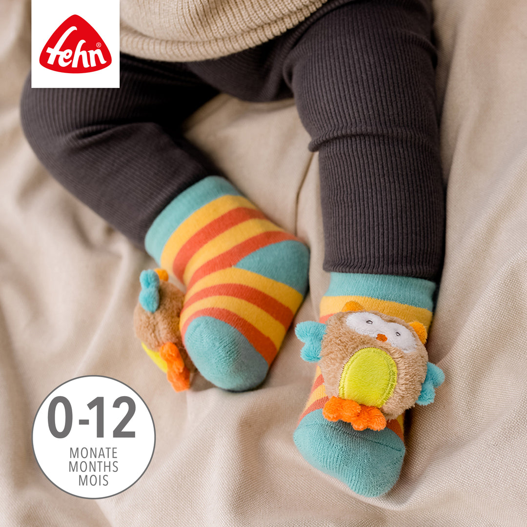 Baby Rasselsocken Eule, für Babys von 0-12 Monaten