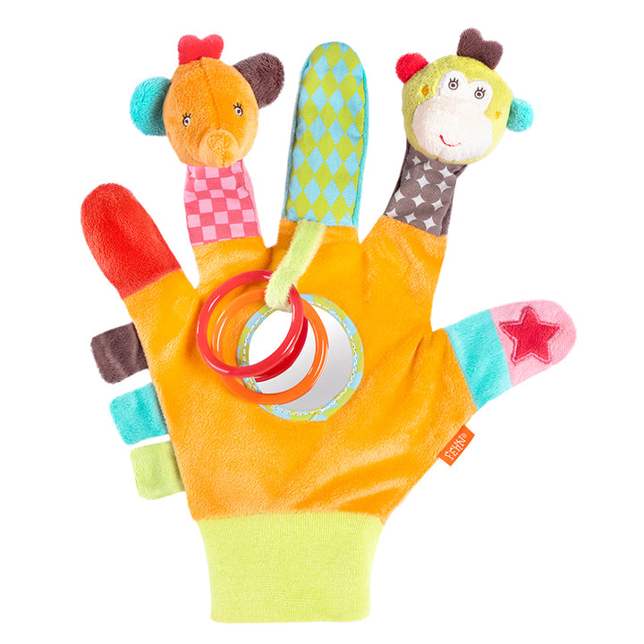 Baby Spielhandschuh Safari mit Spielelementen