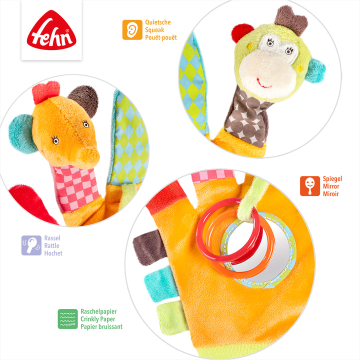 Details des Spielhandschuh Safari mit verschiedenen Spielelementen