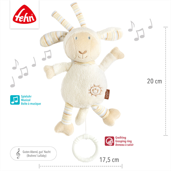 Baby Spieluhr Schaf, 20 x 17,5 cm, mit Melodie "Brahms´ Wiegenlied"