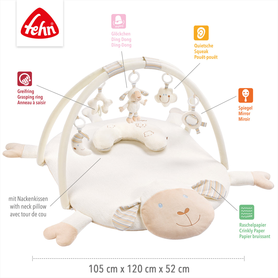 Baby 3-D-Activity-Decke Schaf mit abnehmbaren Spielelementen, 105 x 120 x 52 cm