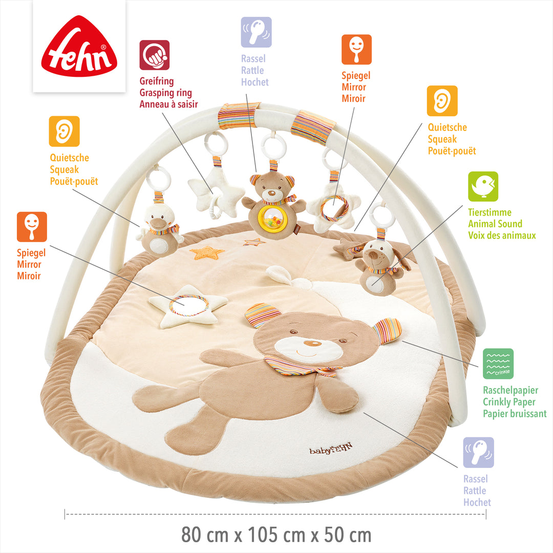 Baby 3-D-Activity-Decke Rainbow mit abnehmbaren Spielelementen, 80 x 105 x 50 cm
