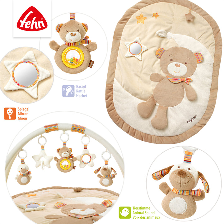 Details der 3-D-Activity-Decke Rainbow mit verschiedenen Spielelementen