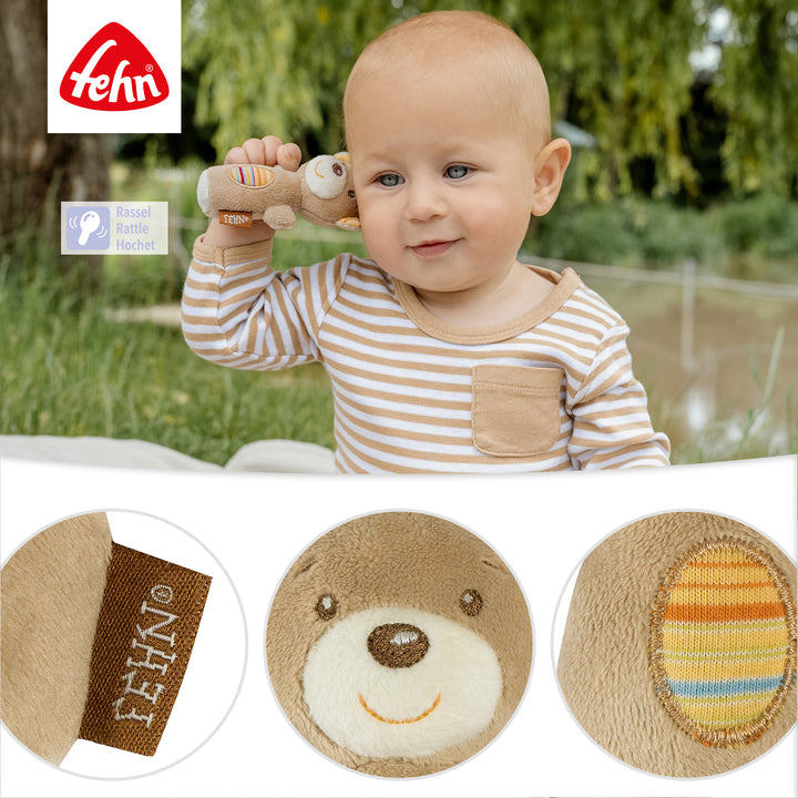 Detailansicht der Baby Mini-Rassel Teddy mit integrierter Rassel