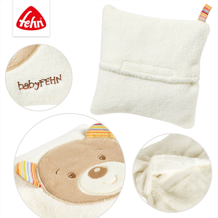 Details des Baby Kirschkernkissen Teddy mit Klettverschluss