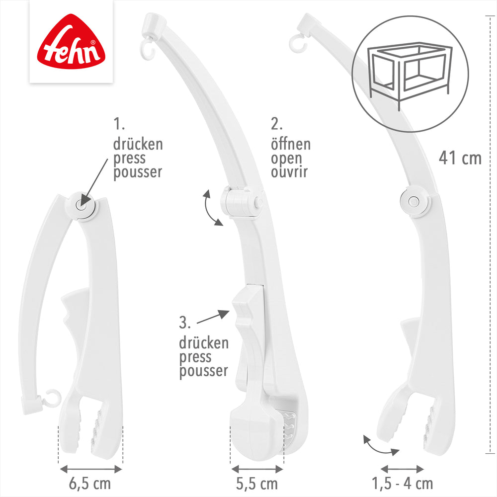 Klappbares Reise-Mobile-Gestänge mit Druckmechanismus und verstellbarer Klemme
