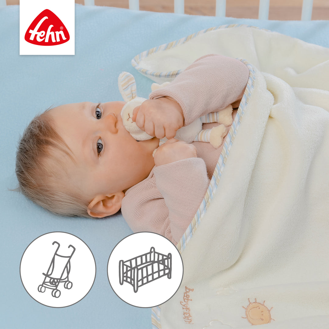 Baby Kuscheldecke Schaf für Babybett und Kinderwagen